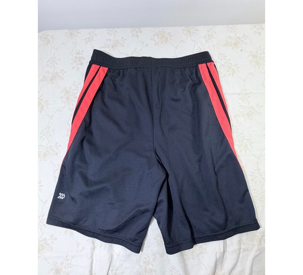 All in Motion Men's Medium Black Red Mesh Basketball Athletic Gym Shorts